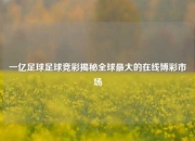 一亿足球足球竞彩揭秘全球最大的在线博彩市场