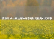 竞彩足球app玩法那种几率高如何提高中奖几率