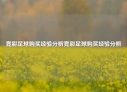 竞彩足球购买经验分析竞彩足球购买经验分析