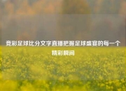 竞彩足球比分文字直播把握足球盛宴的每一个精彩瞬间