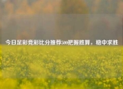 今日足彩竞彩比分推荐500把握胜算，稳中求胜