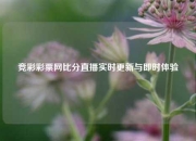 竞彩彩票网比分直播实时更新与即时体验