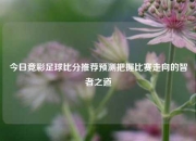 今日竞彩足球比分推荐预测把握比赛走向的智者之道