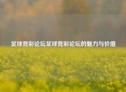 足球竞彩论坛足球竞彩论坛的魅力与价值