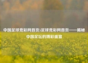 中国足球竞彩网首页5足球竞彩网首页——揭秘中国足坛的博彩盛宴
