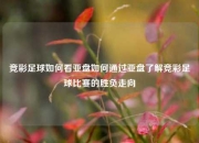 竞彩足球如何看亚盘如何通过亚盘了解竞彩足球比赛的胜负走向
