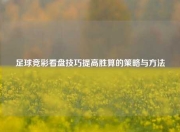 足球竞彩看盘技巧提高胜算的策略与方法