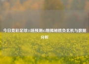今日竞彩足球14场预测65期揭秘胜负玄机与数据分析