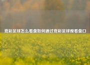 竞彩足球怎么看盘如何通过竞彩足球观看盘口