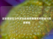 足彩竞彩比分开奖信息揭秘赛事实时数据与竞猜策略