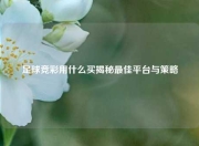 足球竞彩用什么买揭秘最佳平台与策略