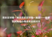 竞彩足球唯一漏洞竞彩足球唯一漏洞——揭秘如何利用心理战术击败对手