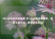 7月12日足球竞彩推荐7月12日足球竞彩推荐，把握关键节点，抓住胜负机会