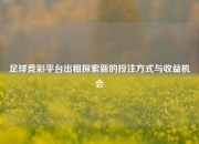 足球竞彩平台出租探索新的投注方式与收益机会