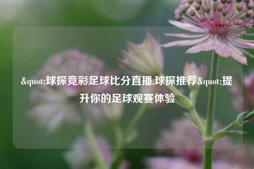 "球探竞彩足球比分直播,球探推荐"提升你的足球观赛体验