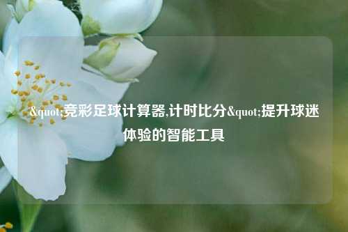 "竞彩足球计算器,计时比分"提升球迷体验的智能工具