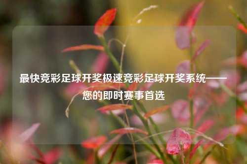 最快竞彩足球开奖极速竞彩足球开奖系统——您的即时赛事首选