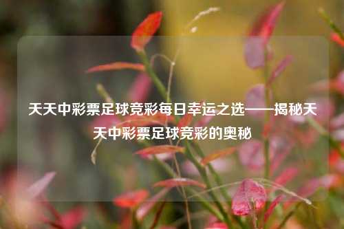 天天中彩票足球竞彩每日幸运之选——揭秘天天中彩票足球竞彩的奥秘