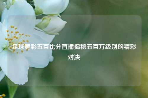 足球竞彩五百比分直播揭秘五百万级别的精彩对决