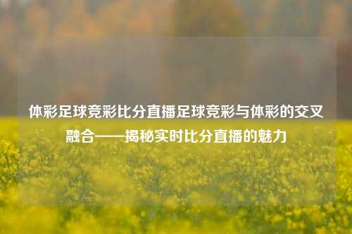 体彩足球竞彩比分直播足球竞彩与体彩的交叉融合——揭秘实时比分直播的魅力