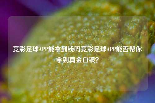 竞彩足球APP能拿到钱吗竞彩足球APP能否帮你拿到真金白银？