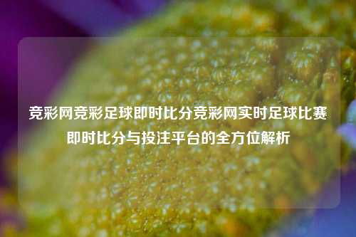 竞彩网竞彩足球即时比分竞彩网实时足球比赛即时比分与投注平台的全方位解析