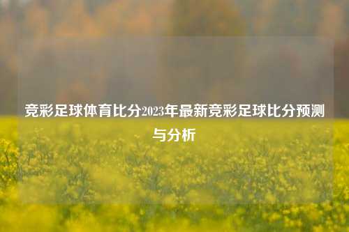 竞彩足球体育比分2023年最新竞彩足球比分预测与分析