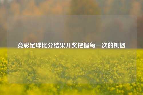 竞彩足球比分结果开奖把握每一次的机遇