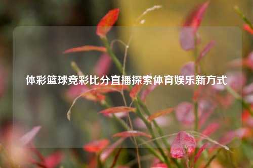 体彩篮球竞彩比分直播探索体育娱乐新方式