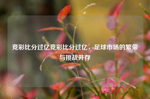 竞彩比分过亿竞彩比分过亿，足球市场的繁荣与挑战并存