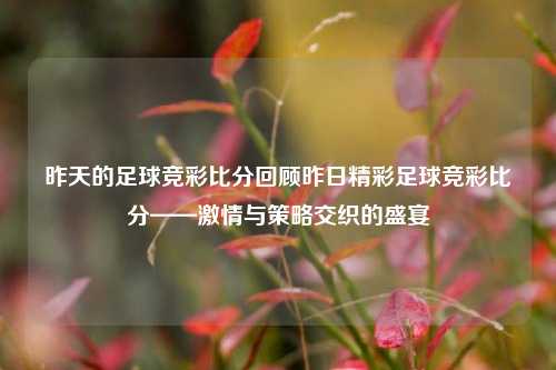 昨天的足球竞彩比分回顾昨日精彩足球竞彩比分——激情与策略交织的盛宴