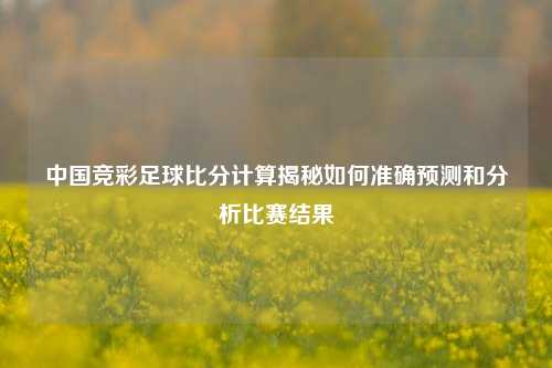 中国竞彩足球比分计算揭秘如何准确预测和分析比赛结果