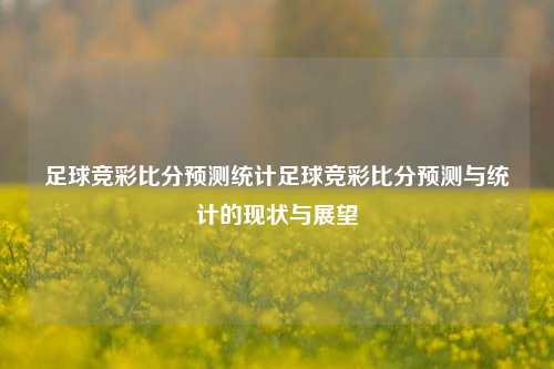 足球竞彩比分预测统计足球竞彩比分预测与统计的现状与展望