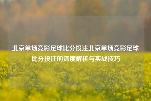 北京单场竞彩足球比分投注北京单场竞彩足球比分投注的深度解析与实战技巧