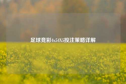 足球竞彩4x54X5投注策略详解