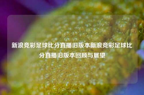 新浪竞彩足球比分直播旧版本新浪竞彩足球比分直播旧版本回顾与展望