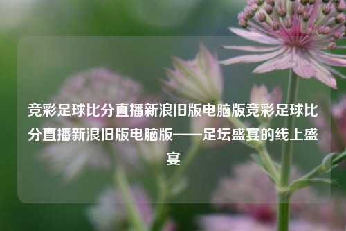 竞彩足球比分直播新浪旧版电脑版竞彩足球比分直播新浪旧版电脑版——足坛盛宴的线上盛宴