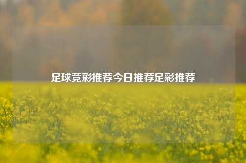 足球竞彩推荐今日推荐足彩推荐