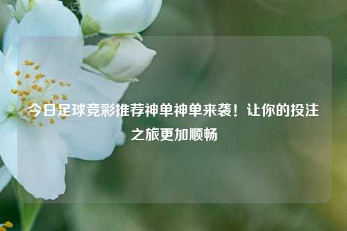 今日足球竞彩推荐神单神单来袭！让你的投注之旅更加顺畅