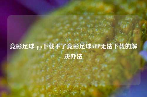 竞彩足球app下载不了竞彩足球APP无法下载的解决办法