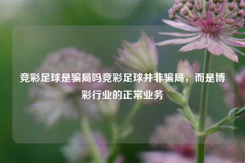 竞彩足球是骗局吗竞彩足球并非骗局，而是博彩行业的正常业务