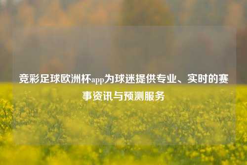 竞彩足球欧洲杯app为球迷提供专业、实时的赛事资讯与预测服务
