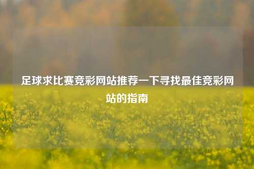 足球求比赛竞彩网站推荐一下寻找最佳竞彩网站的指南