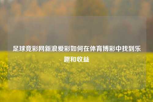 足球竞彩网新浪爱彩如何在体育博彩中找到乐趣和收益