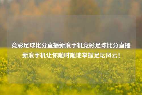 竞彩足球比分直播新浪手机竞彩足球比分直播新浪手机让你随时随地掌握足坛风云！