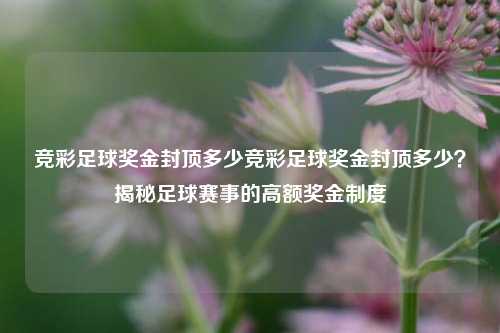 竞彩足球奖金封顶多少竞彩足球奖金封顶多少？揭秘足球赛事的高额奖金制度