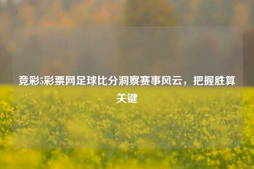 竞彩5彩票网足球比分洞察赛事风云，把握胜算关键