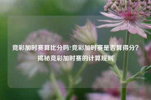 竞彩加时赛算比分吗?竞彩加时赛是否算得分？揭秘竞彩加时赛的计算规则