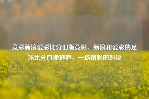 竞彩新浪爱彩比分旧版竞彩、新浪和爱彩的足球比分直播报道，一场精彩的对决