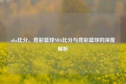 nba比分、竞彩篮球NBA比分与竞彩篮球的深度解析